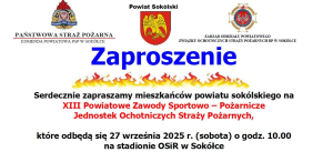 W ostatnią sobotę września strażacy z OSP staną do walki w zawodach
