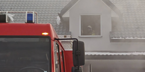 Pożar domu w Dąbrowie Białostockiej
