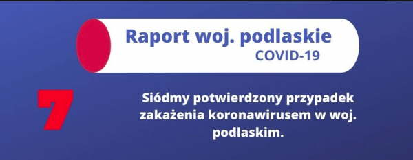 Si&oacute;dmy potwierdzony przypadek zakażenia COVID-19 w Podlaskiem