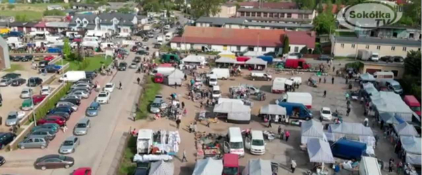 Sok&oacute;lska targowica z lotu ptaka [Film, Dron]