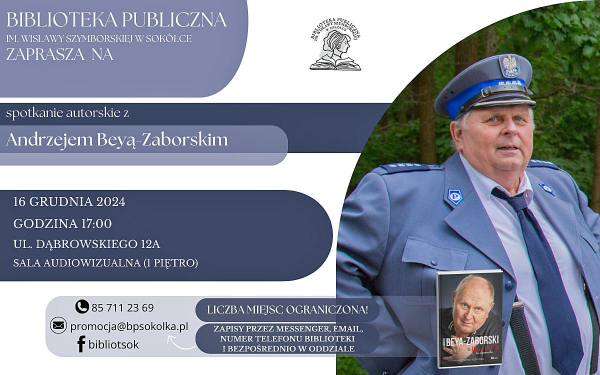 Zaproszenie na spotkanie autorskie z Andrzejem Zaborskim