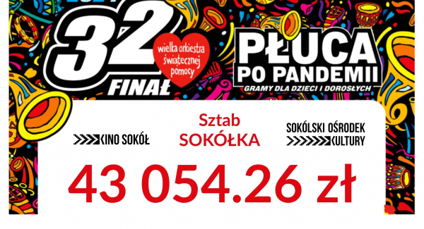 Ile zebrała Sok&oacute;łka podczas 32. finału Wielkiej Orkiestry Świątecznej Pomocy?