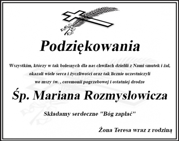 Serdeczne podziękowanie
