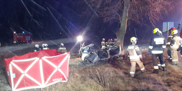 Poszukiwania świadków wypadku drogowego w Nowowoli – Zginęły 3 osoby.