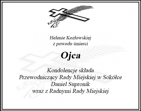 Z żalem informujemy.