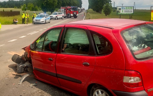 Wypadek na DK19 przy miejscowości Stara Moczalnia – trzy osoby w szpitalu!